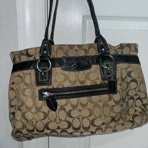 COACH ASHLEY SIGNATURE SATEEN CARRYALL